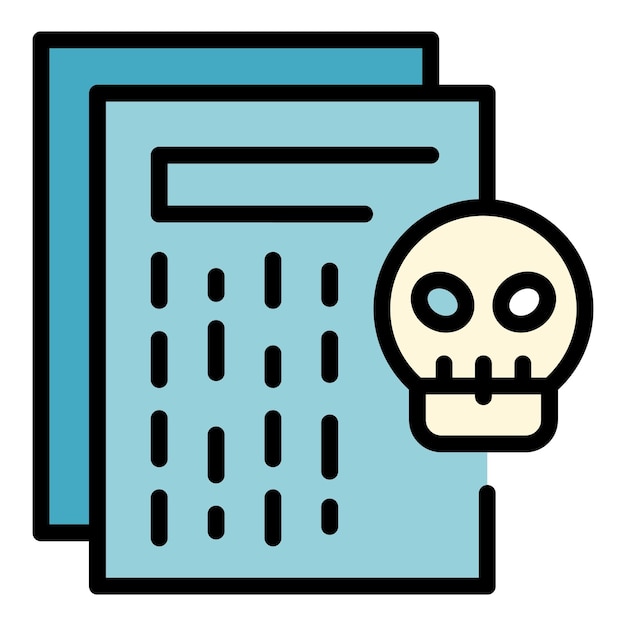 Pc virus icoon outline vector Stop systeem Cyber slot kleur vlak