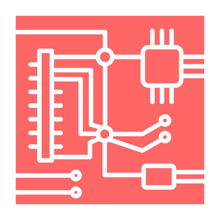 Vector pcb board icon style