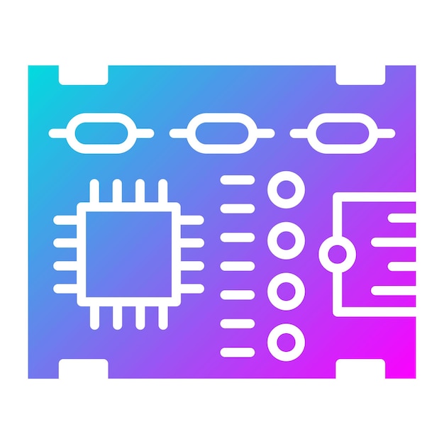 PCBボードのベクトルアイコンは,電気技師のツールアイコンセットに使用できます