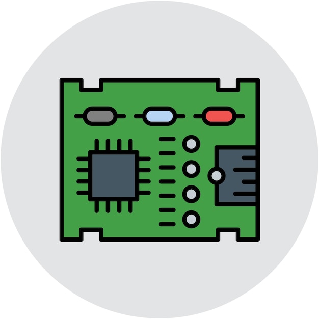 Pcb 보드 터 일러스트레이션 스타일