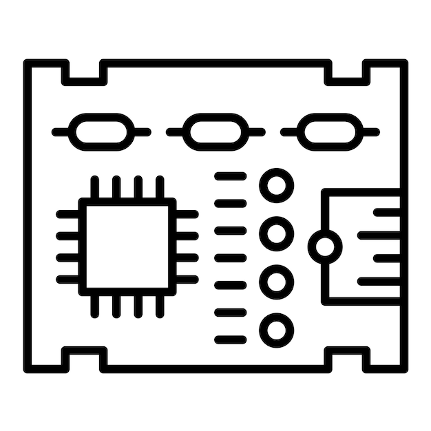 Stile di illustrazione vettoriale della scheda di pcb