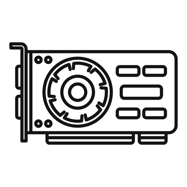 Pci GPU-kaart pictogram overzicht vector Pc video CPU-chip
