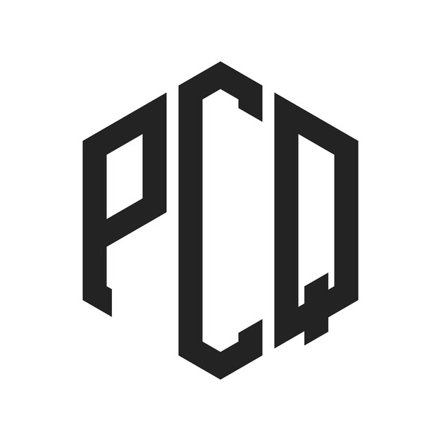 PCQ ロゴ デザイン イニシャルレター PCQ モノグラム ロゴ ヘクサゴン形