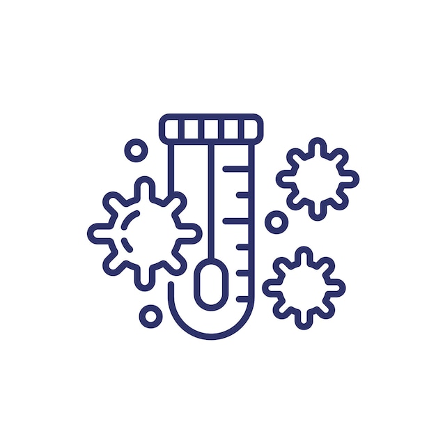 Pcr swab test line icon