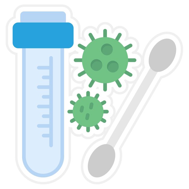 Pcr test flat illustration