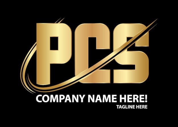 PCS letter logo design on black background. PCS creative initials letter logo concept.