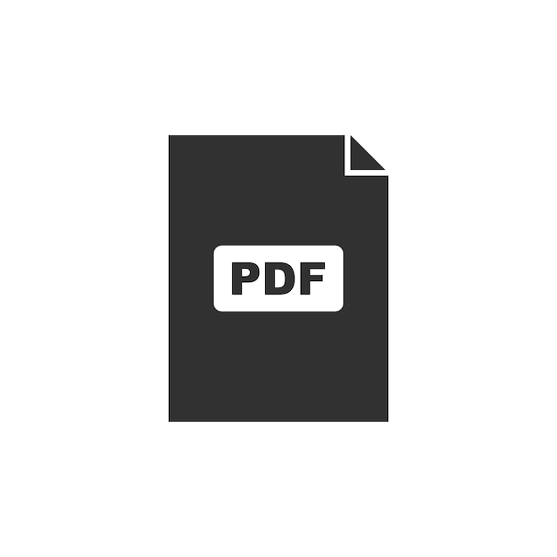 Значок документа PDF на белом фоне Векторная иллюстрация