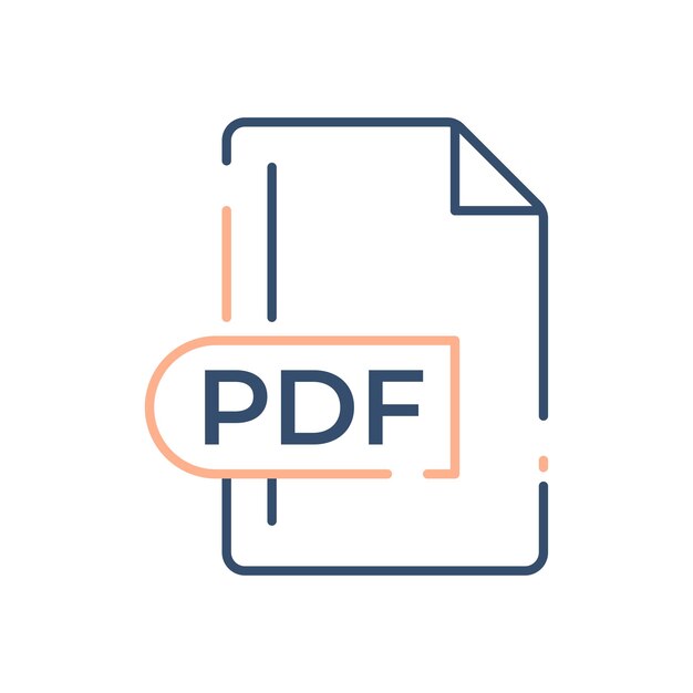 Vector pdf file format icon pdf extension line icon