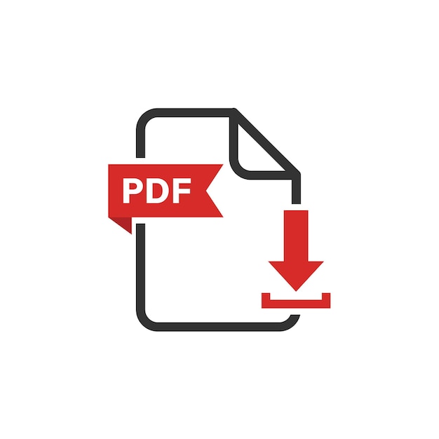 PDF file icon Download document button Vector flat