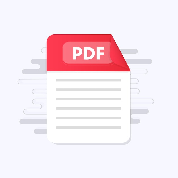 Значок файла PDF Плоский дизайн графической иллюстрации Значок вектора PDF