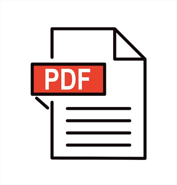 PDF ファイルのアイコン。フラットなデザインのグラフィック イラスト。ベクター PDF アイコン。