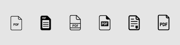 벡터 pdf 또는 파일 아이콘 세트