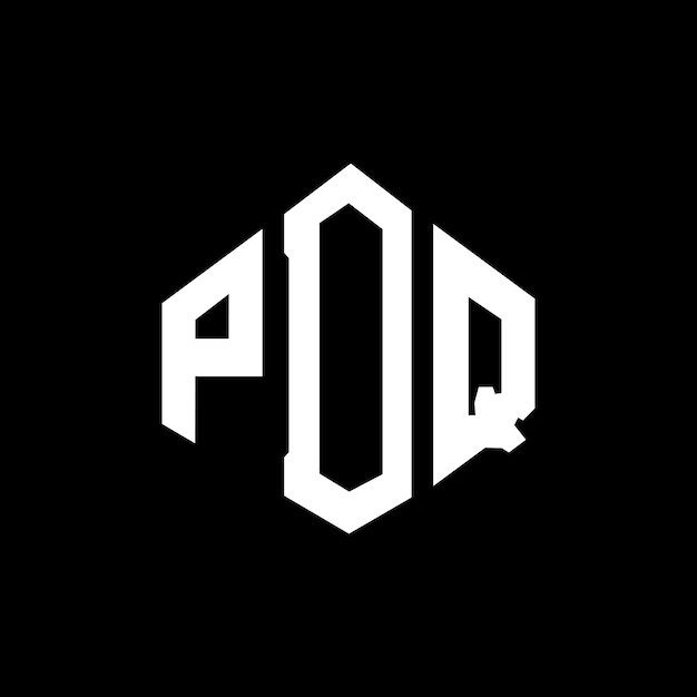 ベクトル pdqのロゴデザインはポリゴン (多角形) とキューブ (立方形) の形状でpdq (六角形) ベクトル (ベクトル) ロゴのテンプレート (黒と白)  pdq (モノグラム) ビジネス (ビジネス) 不動産 (不動産) のロゴです