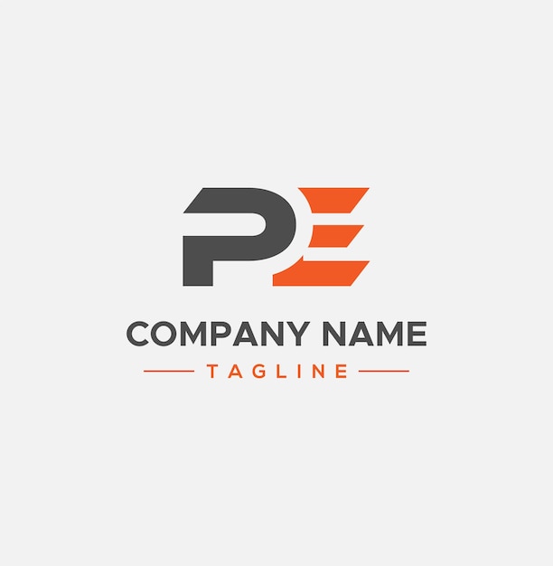 Vector pe letter logo with template design