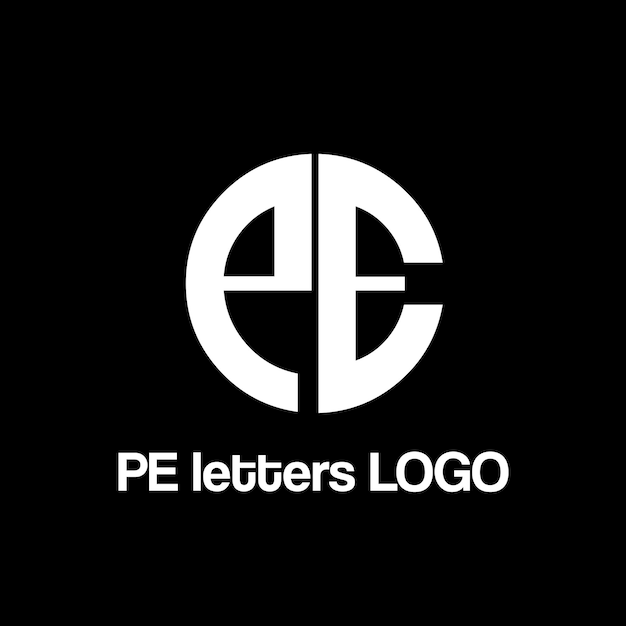 PE letters vector logo design