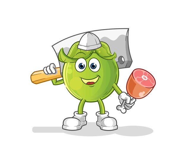 Pea Butcher illustration. character vector