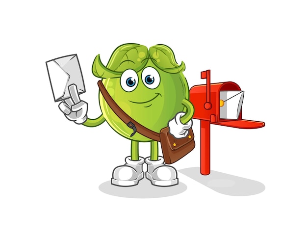 Pea postman vector. cartoon character