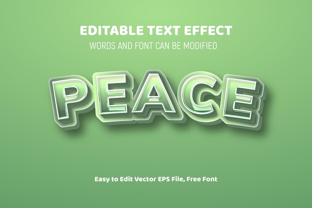 Peace 3D дизайн текстового эффекта является полностью редактируемым векторным файлом eps