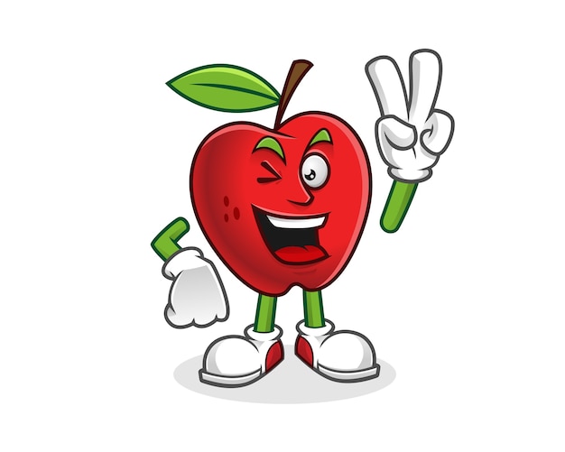 Peace apple mascot.