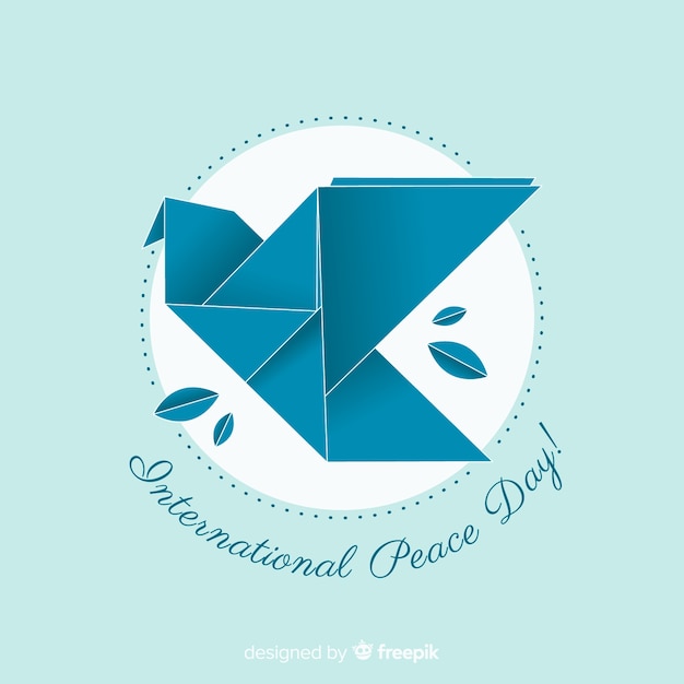 Peace day concept with origami dove