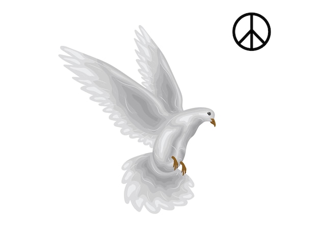 Giorno della pace cielo colomba giorno della carità felice elemento vettoriale disegno uccello bianco fede amore semplicità