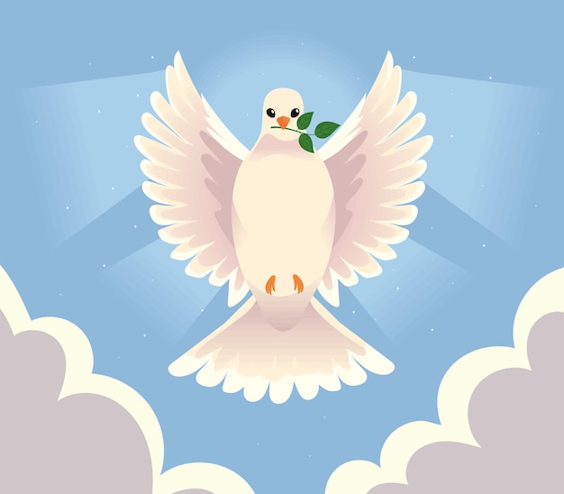 Peace dove in sky