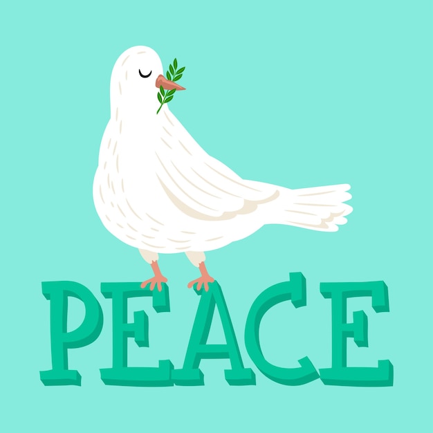 Peace dove with olive branch international day of peace