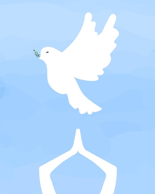 Вектор Голубь мира с оливковой ветвью символ чистоты и свободы идеально подходит для открыток подарков к празднику