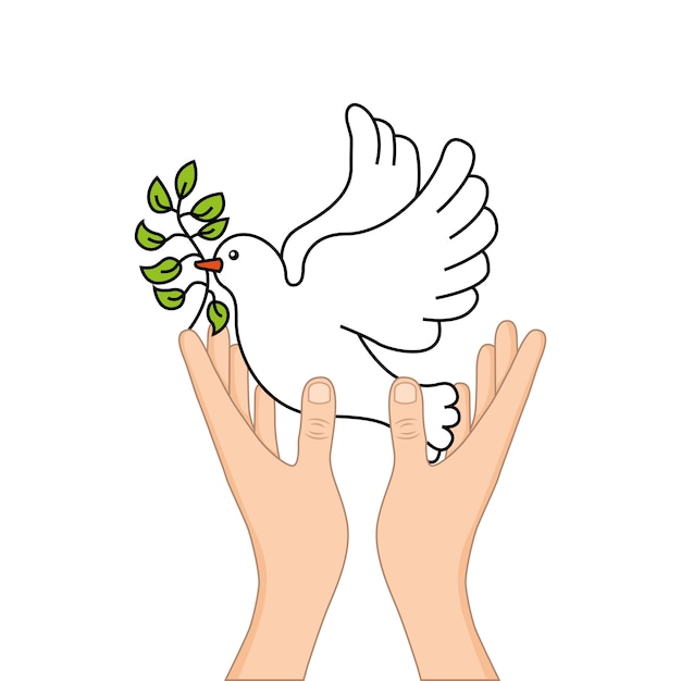 オリーブブランチと平和の鳩