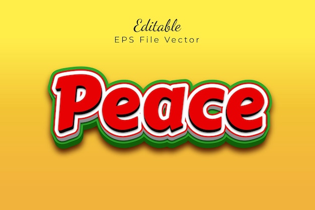 Vector peace editable text effect template