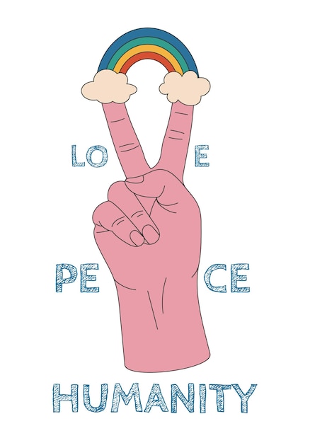 Vector peace hand gesture sign victory or peace vector symbol no war sign for posters tshirts banners