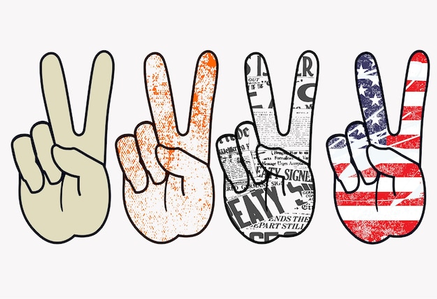 Peace hand motip giornale peace hand vector usa flag e motip spotting vector peace hand vector