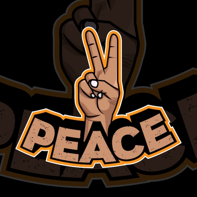 peace hand sign premium vector