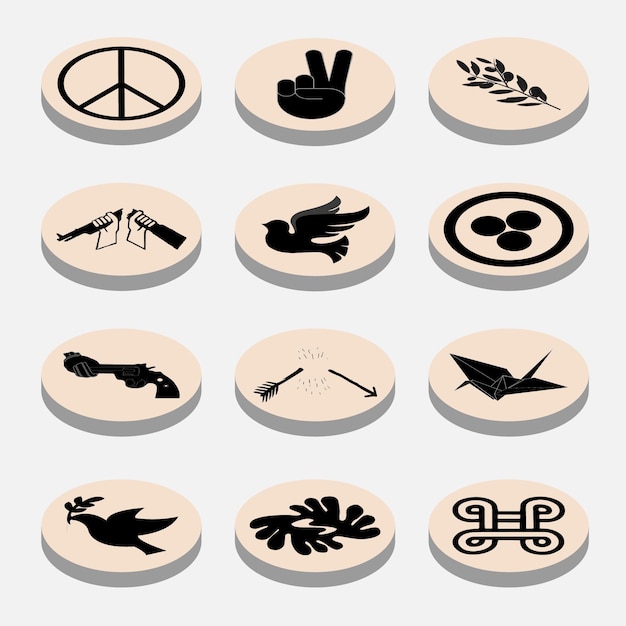 Vector peace icons or symbols