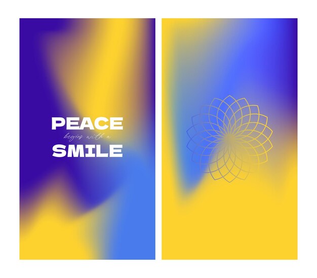 Peace Instagram Quotes gele en blauwe achtergrond