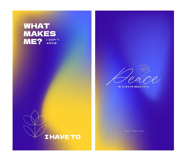 Peace Instagram Quotes gele en blauwe achtergrond