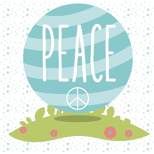 Vector peace and love cartoon