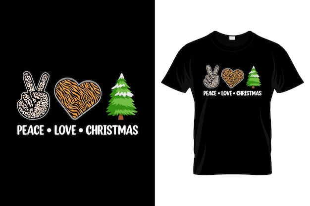 Vector peace love christmas t-shirt design