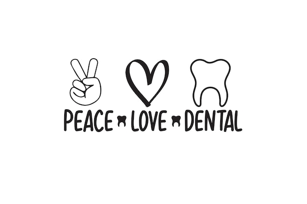 Vector peace love dental