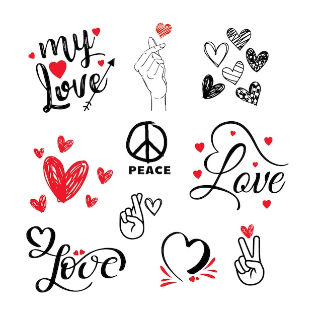 Peace love and hand peace sign clipart ai generated