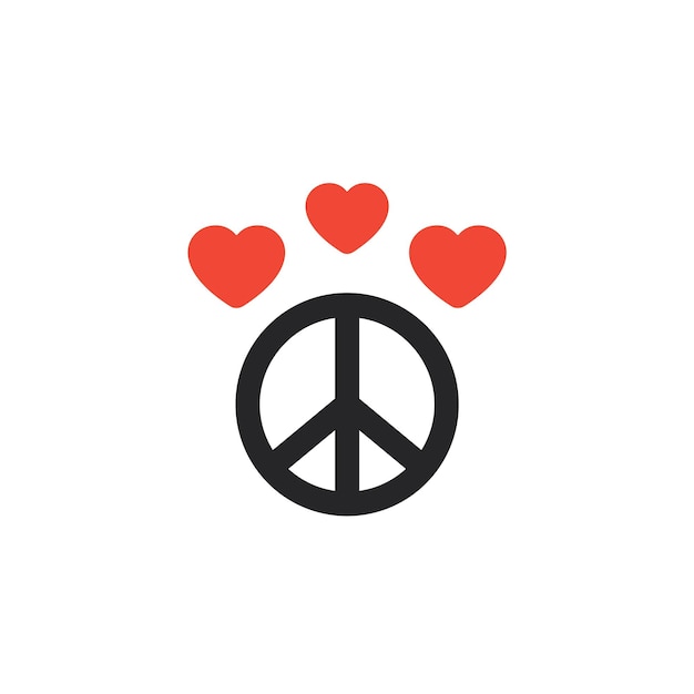 Premium Vector Peace and love icon on white