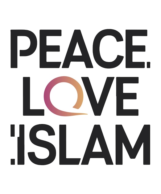 Vector peace love islam