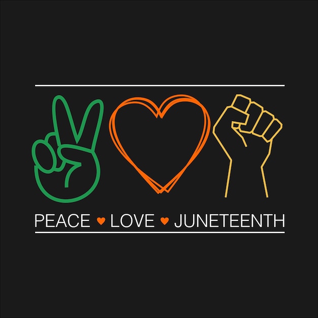 Peace Love Juneteenth 2023 Vector Illustration