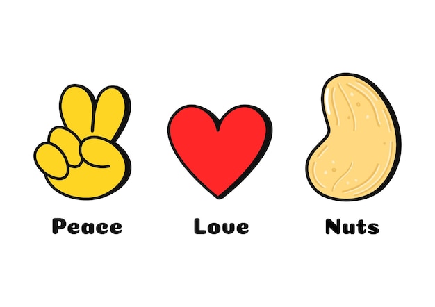 Peace love nuts concept print for tshirt