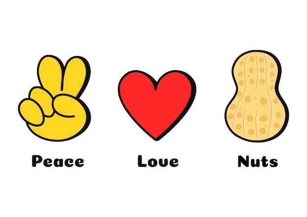 Peace love nuts concept print for tshirt