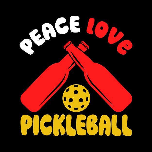 Peace love pickleball tshirt design