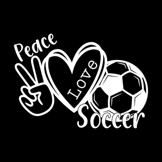 Vector peace love soccer shirt design