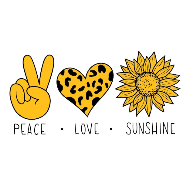 Peace Love Sunshine Vector illustration