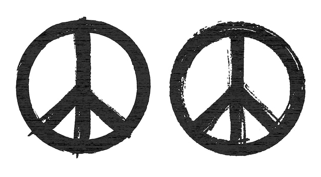 Vector peace sign in grunge style