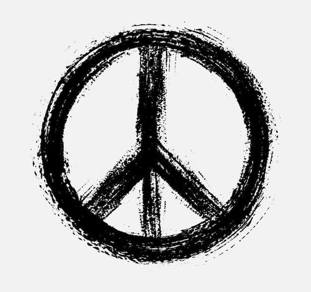 Vector peace sign in grungy style